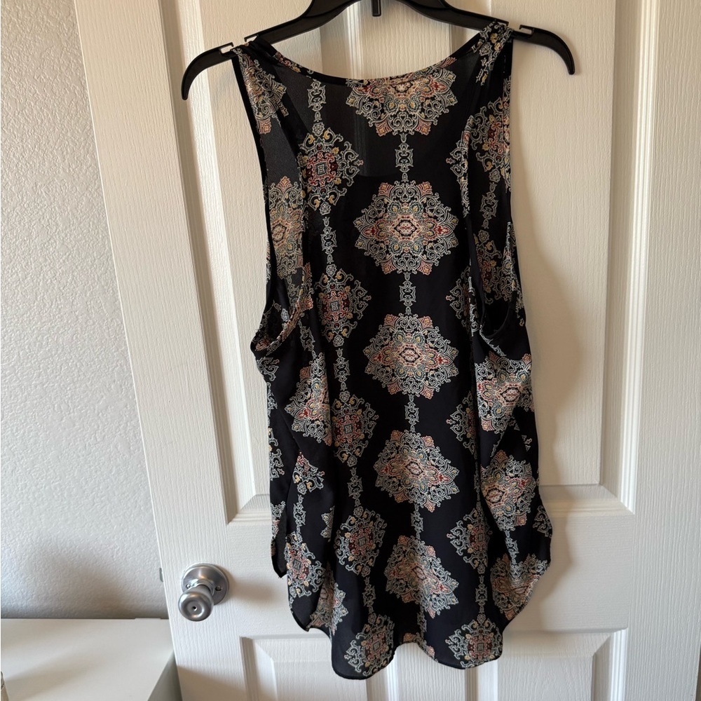 Mossimo Tunic Style Top, Black Moroccan Medallion Pattern, Women's Size XL - Picture 11 of 13